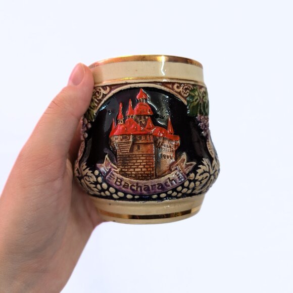 Vintage German Stein Mugs Set of 2 Castles in Germany Beer Wine Glasses - Picture 8 of 15